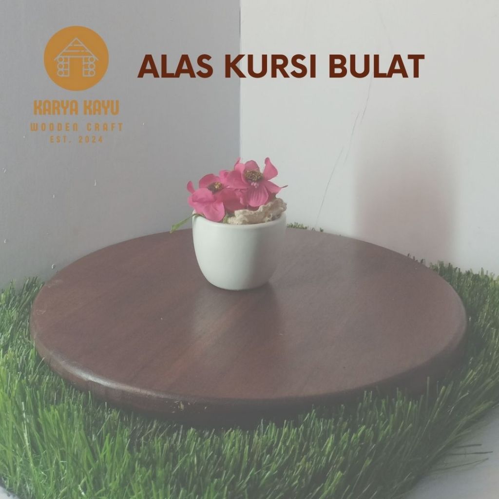 DUDUKAN KURSI KAYU  BULAT LUBANG