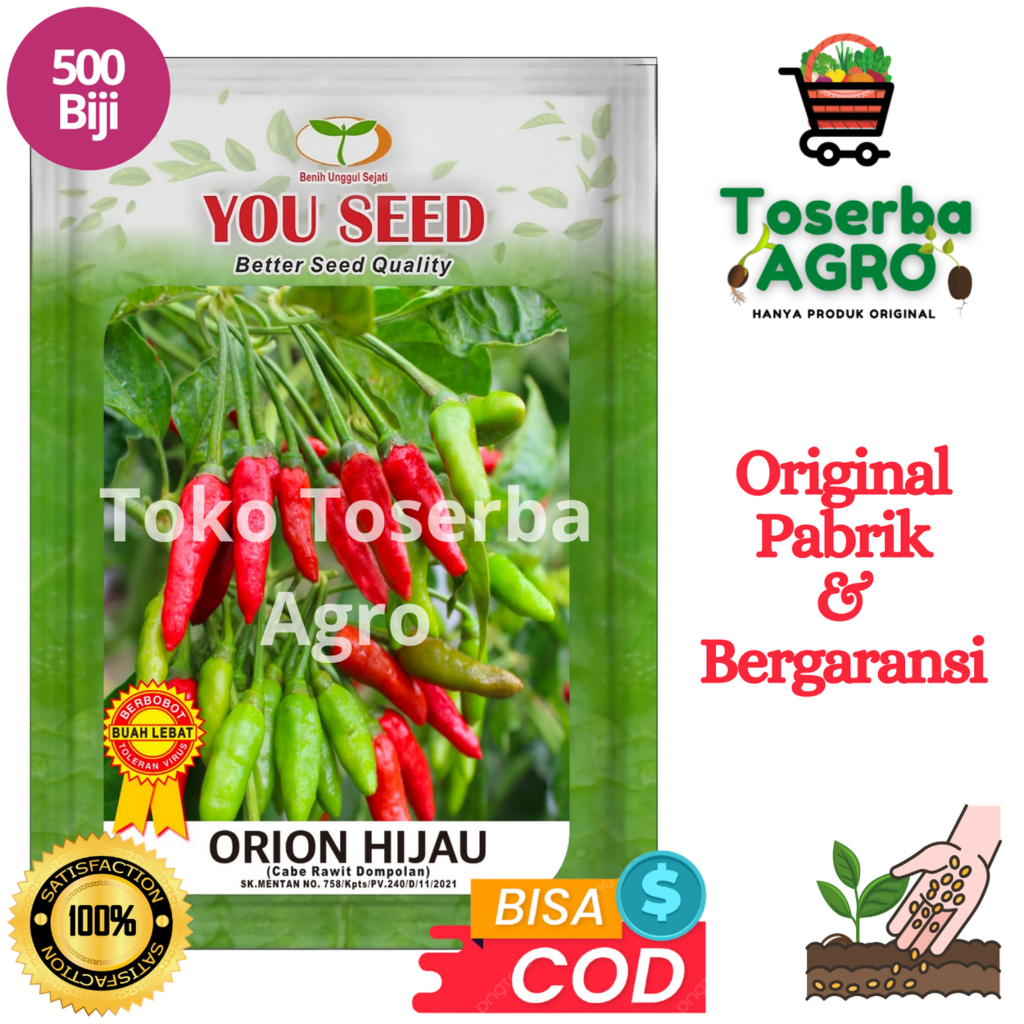 Benih Bibit Cabe Rawit Ijo ORION HIJAU 500s You Seed Tipe Siramos
