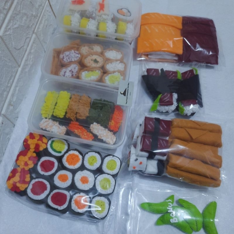 OLEHHIMA - MAINAN EDUKASI - REPLIKA MAKANAN SUSHI (SATUAN) - ANEKA SUSHI - MAKANAN DRAKOR - PECINTA 