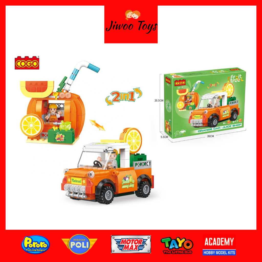 Cogo City Brick Toys Plastic Building Construction Blocks Shantou For Kids Fruit Car HW22000992 Mini