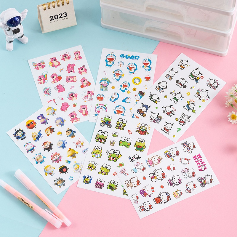 

[Ready Stock] Stiker DIY Kartun Lucu Sticker Korea Glossy Pack Anti Air Tempelan Aesthetic Dekor Photocard