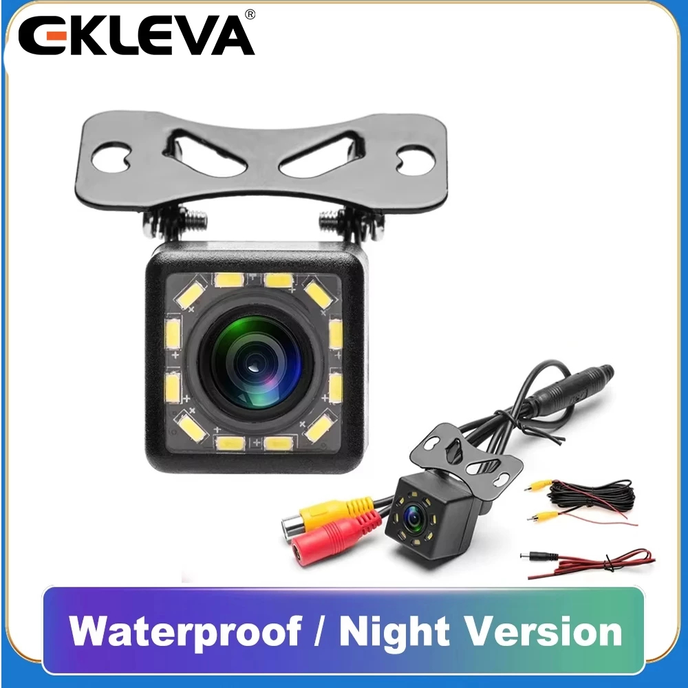 EKLEVA Kamera Belakang Mobil Universal Kamera Mundur Parkir Mobil 12 LED Kamera HD Anti Air