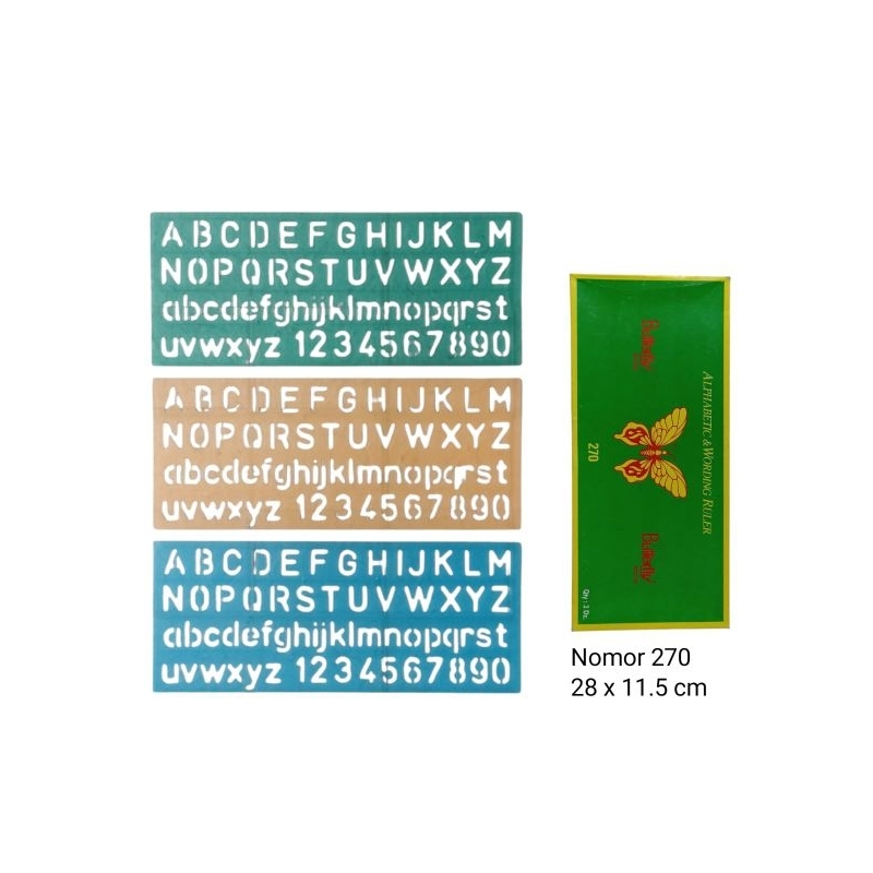 

penggaris/rol huruf dan angka nomor 270 # MK
