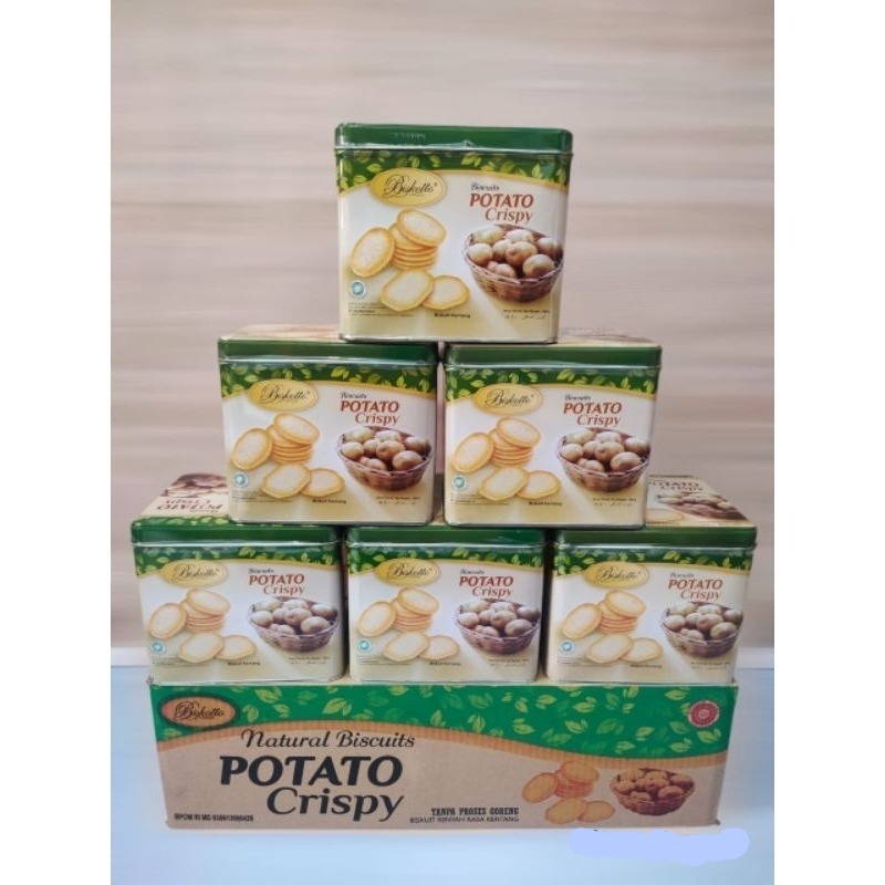 

BISKOTTO Biscuits Potato Crispy Kaleng 1 DUS isi 6 @400gr - Biskuit Kentang