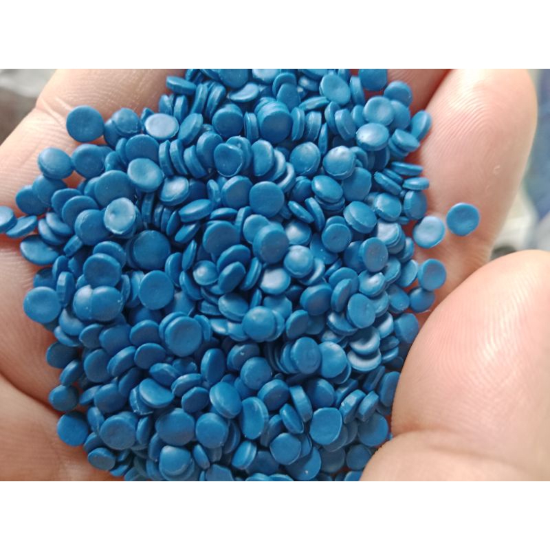 biji plastik pelet hdpe blow biru untuk inject dan blow