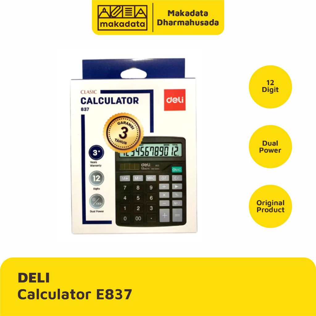 

DELI CALCULATOR | KALKULATOR E837 BLACK (1 PCS)