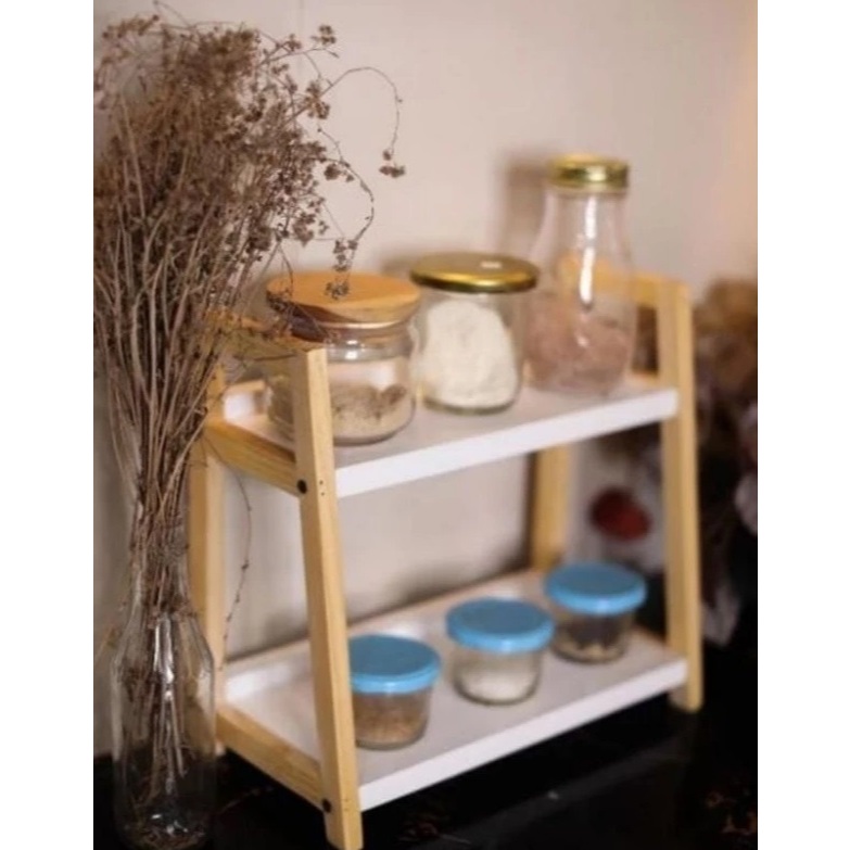 rak bumbu 2 susun rak bumbu serbaguna rak bumbu kayu rak bumbu Rak Bumbu Serbaguna || Rak Skincare