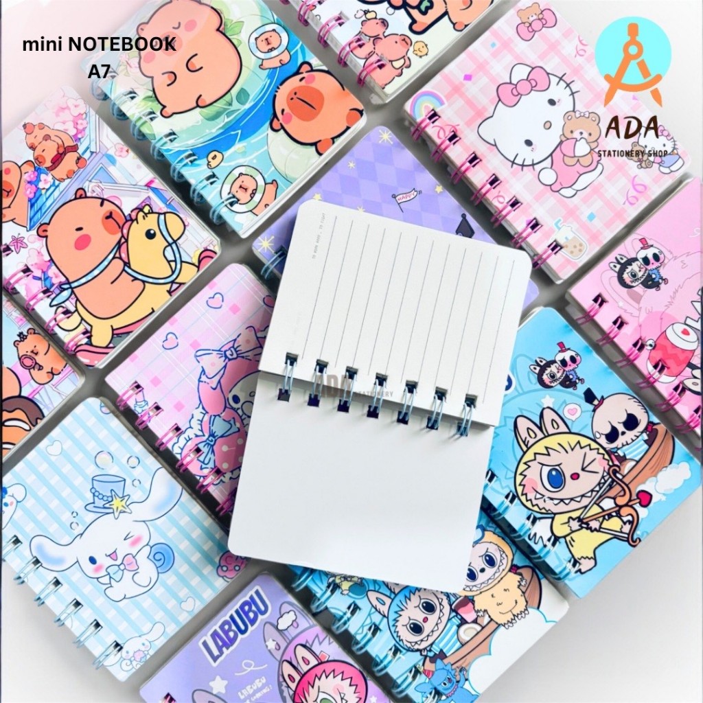 

1 pc MINI NOTEBOOK GAMBAR SANRiio,LABUBU,CAPYBARA/ A7-MD-029-33/ BUKU KECIL