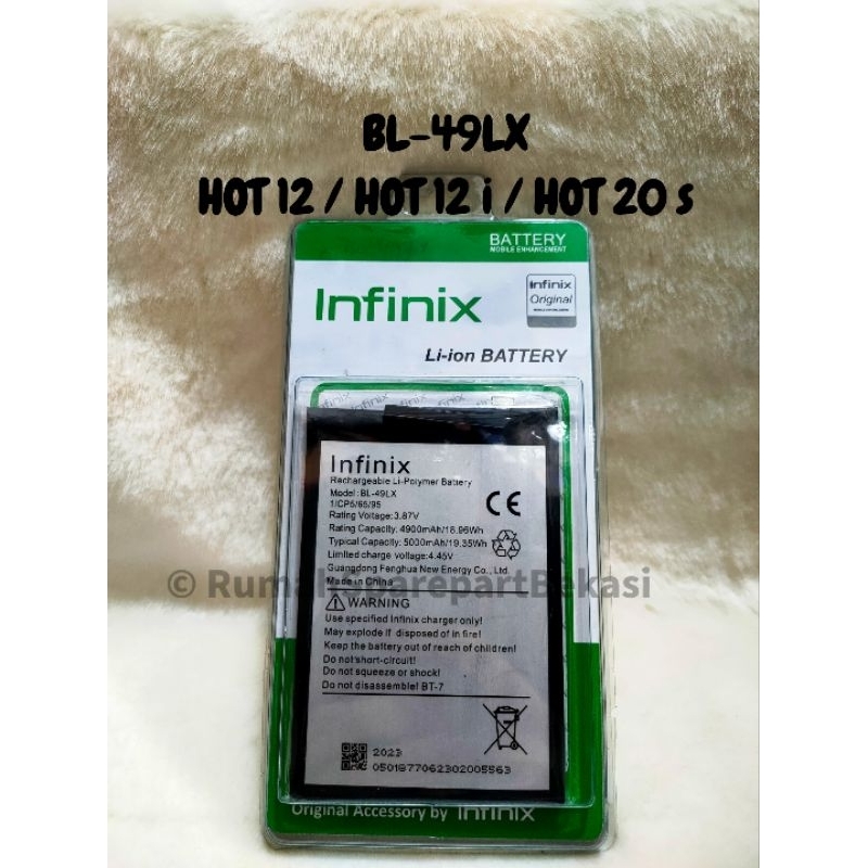 Baterai ORI Infinix BL-49LX Infinix Hot 12 / Hot 12 i / Hot 20 s Batrai Battery Ori