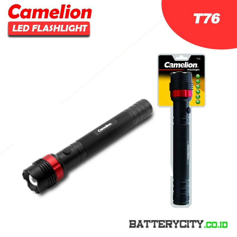 Camelion Senter LED T76 - Senter Baterai LED Terang - 3 x D Baterai