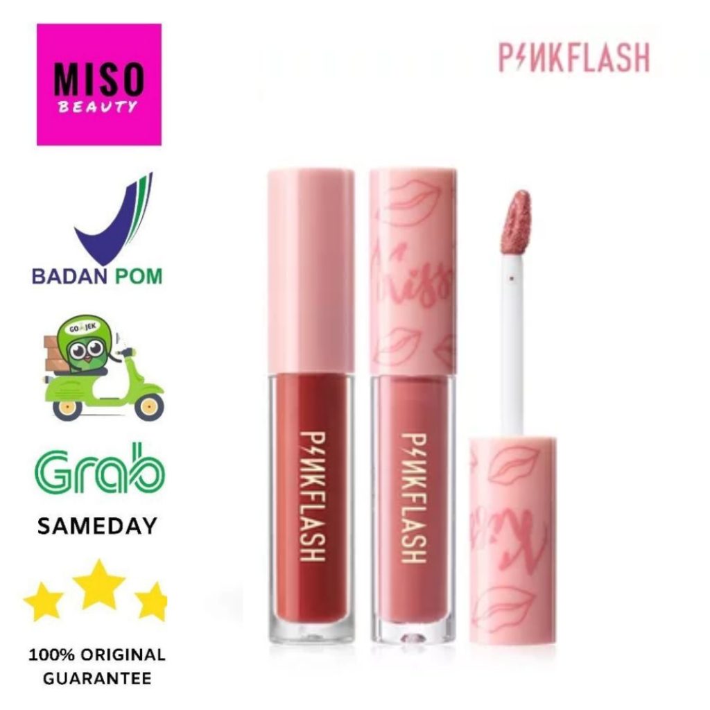 Pinkflash Lasting Matte Lipcream 001 002 N01 N02 N03 N05 N06 P01 P04 R01 R02 R04 BPOM 100% ORIGINAL