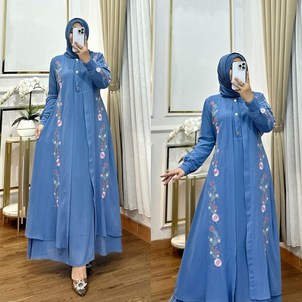 Gamis Wanita Brukat Busui Rompi Cewek Jamis Ghamis Terbaru 2026 Seragam Ld 100 110 120 Dress Premium