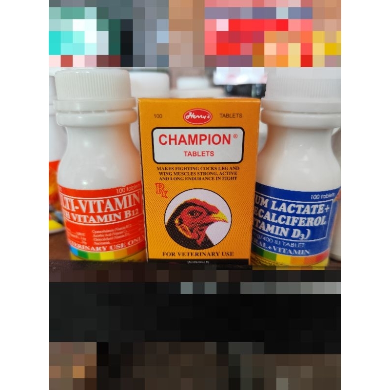 Calcium lactate champion multivitamin sepaket untuk rawatan ayam lengkap
