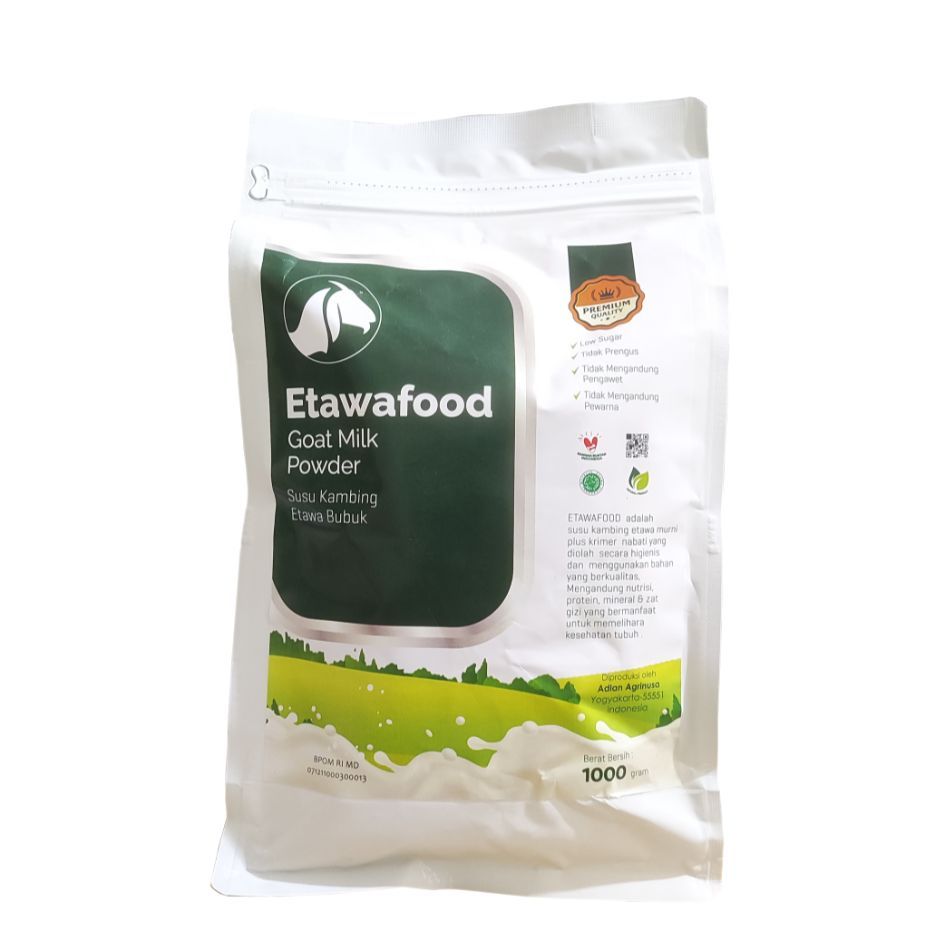

Susu Kambing Etawafood susu kambing bubuk 1kg 1000gr asli original bagus buat memprkuat persendian dan kesehatan tubuh