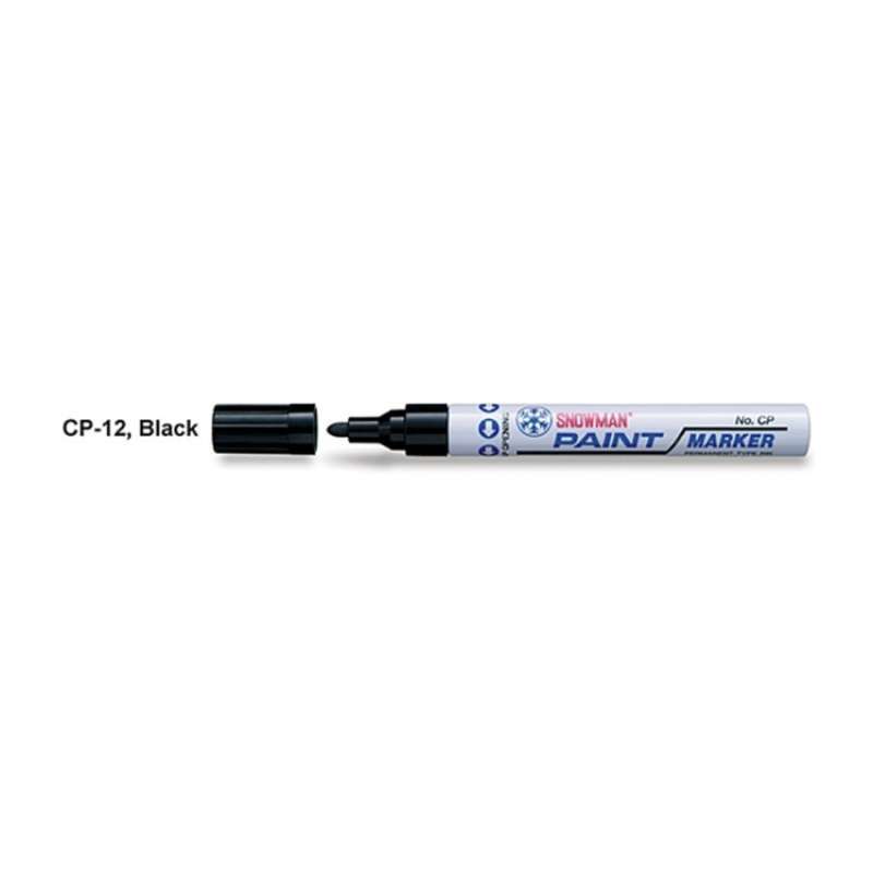 

paint marker snowman hitam cp-12 (12pcs) / spidol hitam snowman permanent medium tip