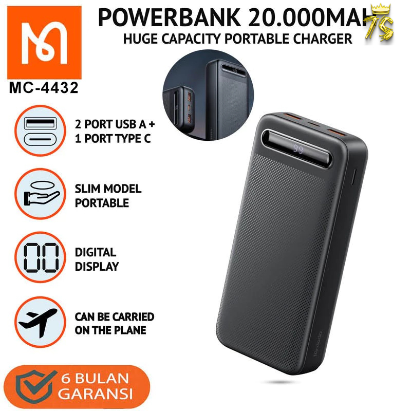 POWERBANK Mcdodo MC-4432 10.5W 20000mAh Dual Port USB-A Fast Charge Power Bank / MC 4432
