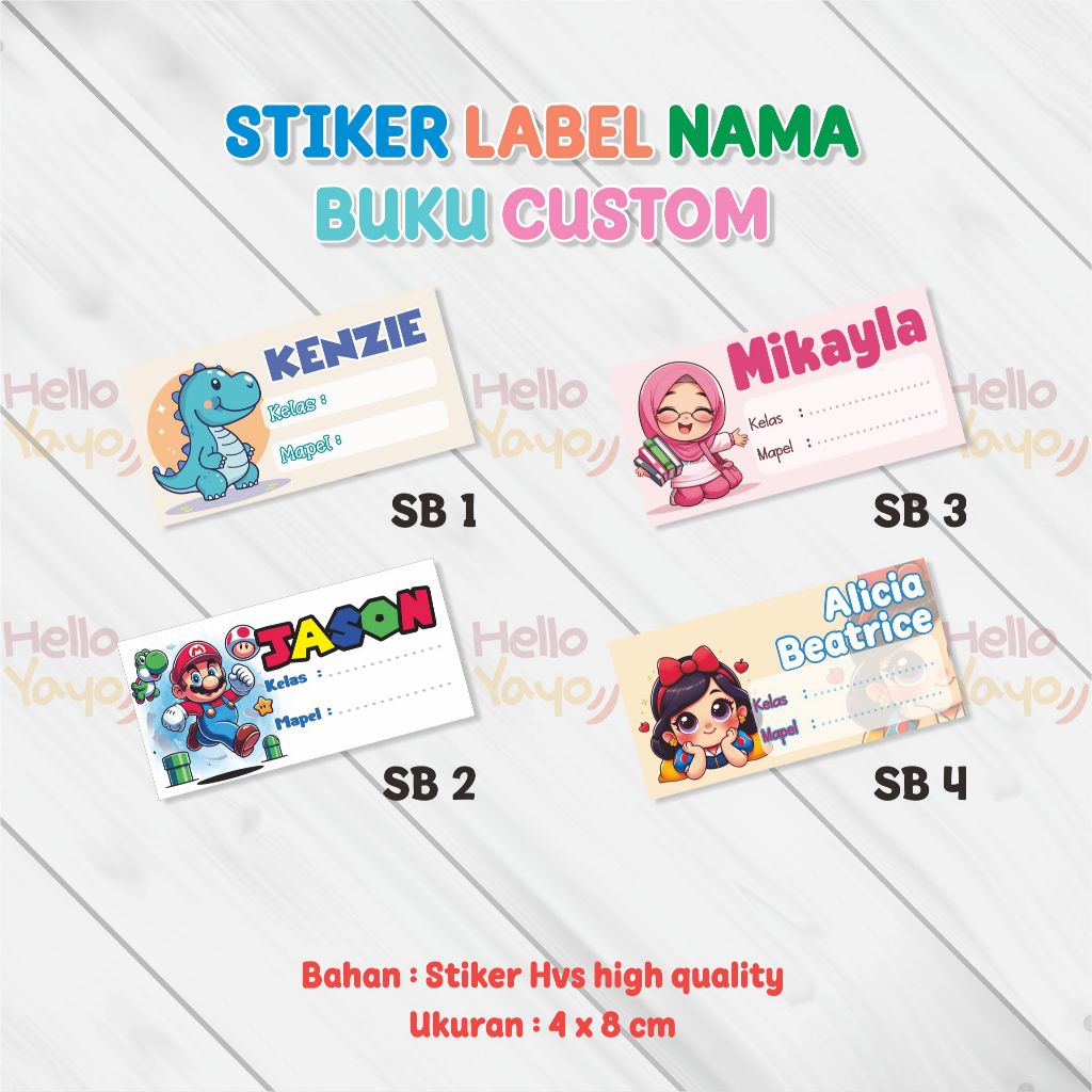 

STIKER LABEL NAMA / STIKER LABEL / STIKER LABEL BUKU / STIKER CUSTOM
