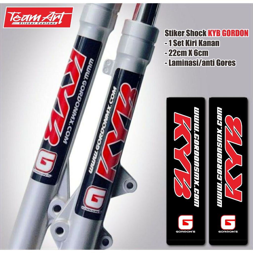 stiker sticker shock depan KYB gordon Tele/Usd