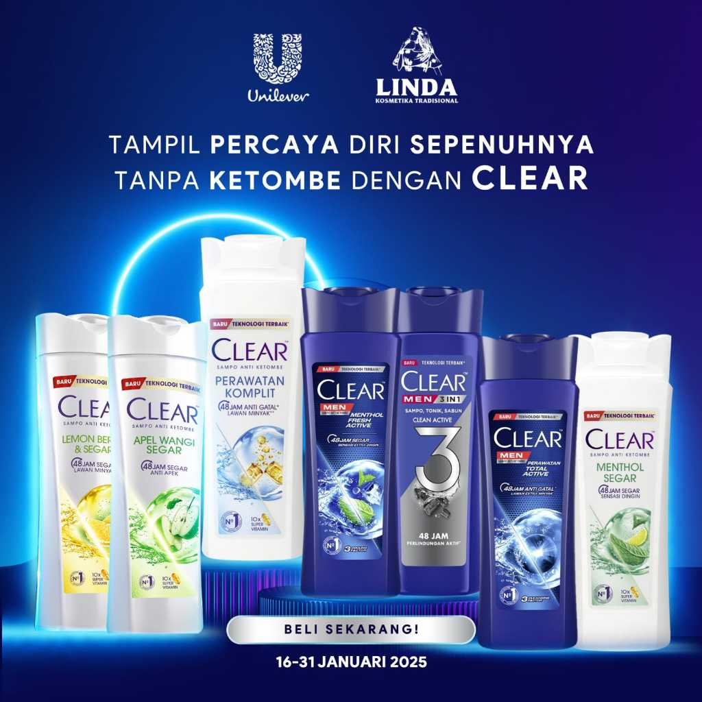 CLEAR SHAMPOO SHAMPO RAMBUT HAIR SAMPO CLEAR 170ML 340ML 430ML