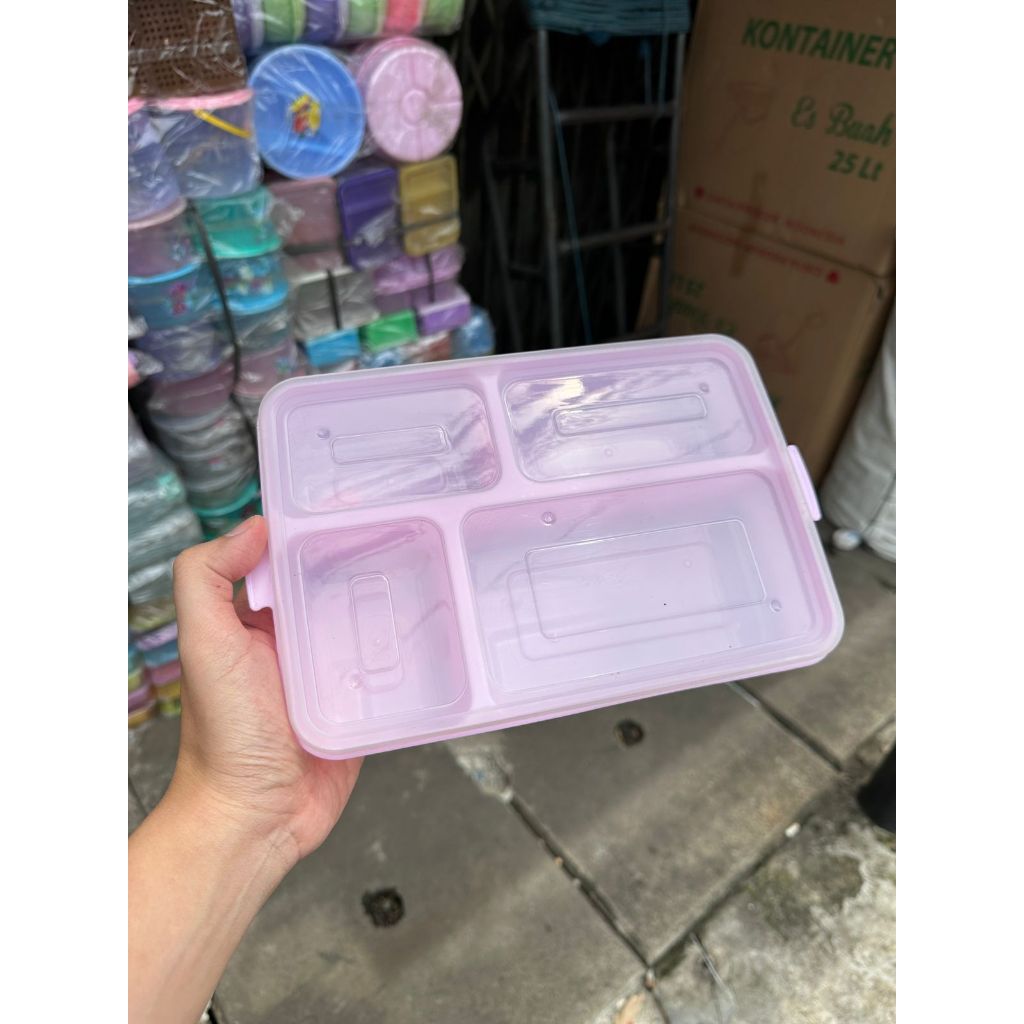 Kotak makan HOKA BENTO lunch box 4 sekat SAP STAR