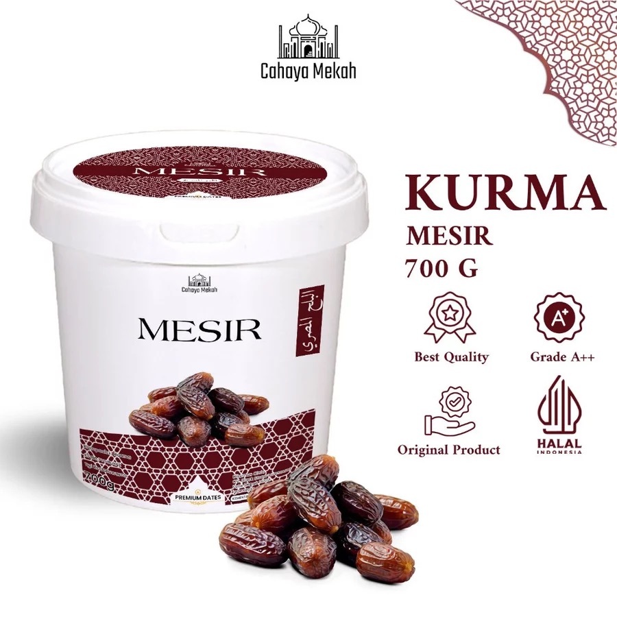 

Cahaya Mekah Kurma Mesir 700 gram Ember Kurma Premium Asli Mesir Segar Manis Penuh Khasiat