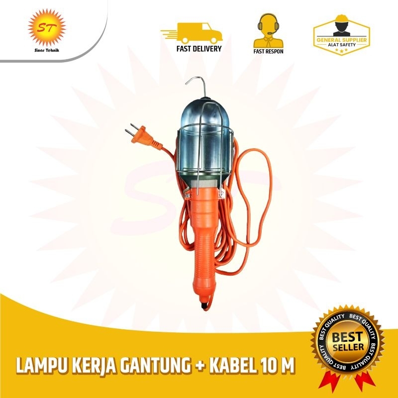 Lampu Kerja Gantung Dengan Kabel 10 Meter