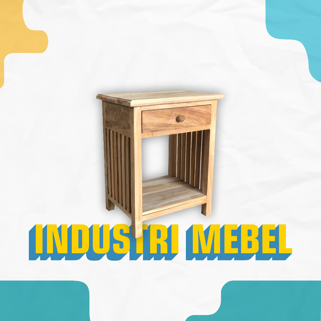 NAKAS DISPENSER LACI 1 KAYU JATI MEJA SUDUT MINIMALIS