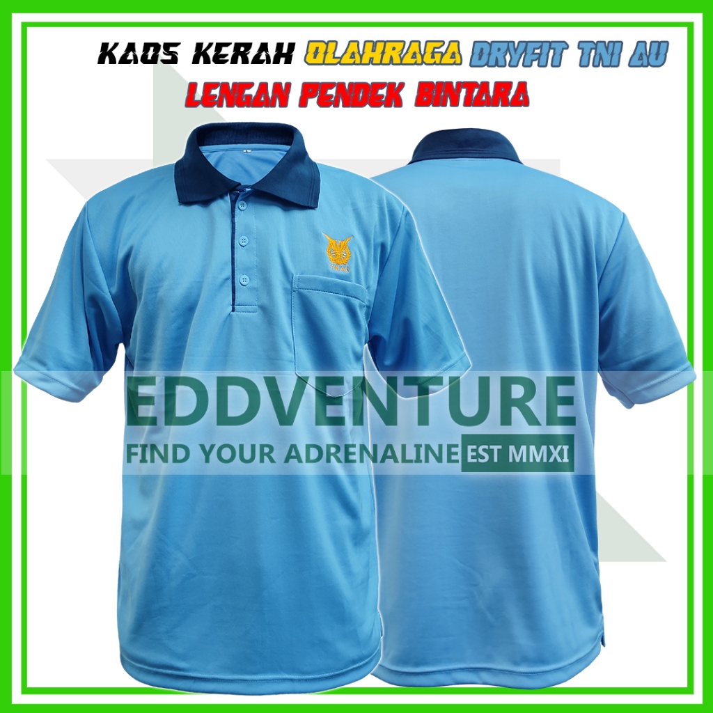 Baju Kaos Tshirt Olahraga Lengan Pendek Bintara TNI AU AURI Bahan Dryfit Pria Wanita Dewasa