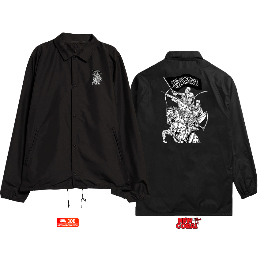 Jaket Coach Windbreaker Islam Muslim Berkuda Memanah Printing Bahan Waterproof Kualitas Distro