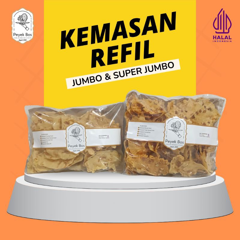 

PEYEK BOS Rempeyek Kemasan Refil SUPER JUMBO | Camilan Enak Renyah & Gurih