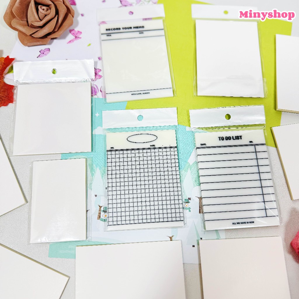 

50 Lembar Sticky Note Tempel Kertas Tranparan Waterproof Untuk Sekolah Kuliah