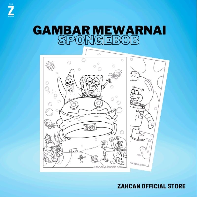 

Kertas Gambar Mewarnai A4 [ Spongebob ]