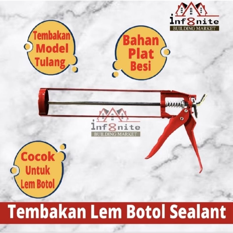 Tembakan Lem Sealent Silent Caulking Gun Silent Kaca Silicone Botol