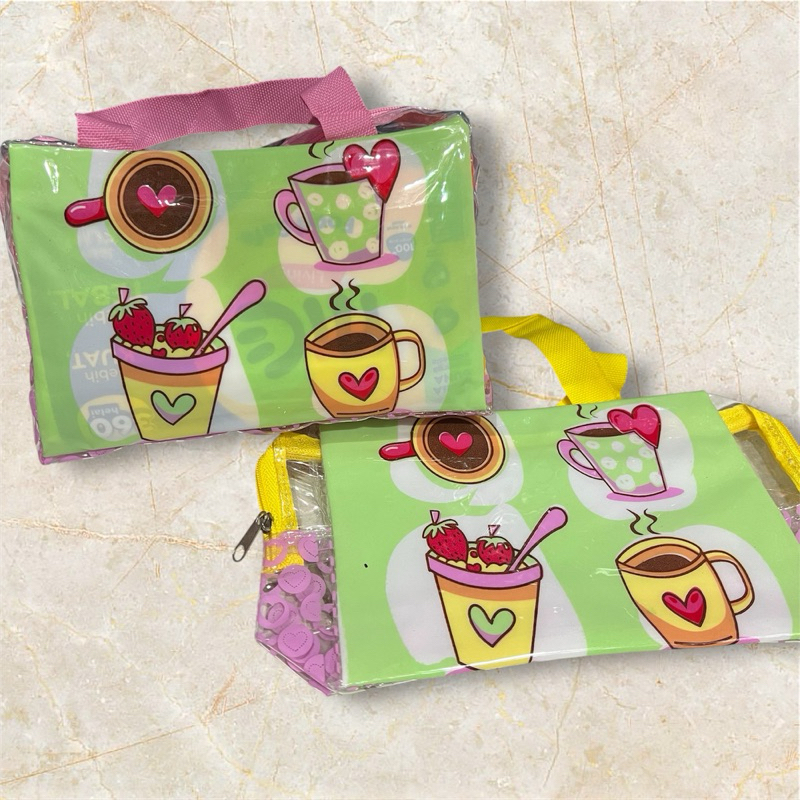 Tas / pouch plastik motif minum
