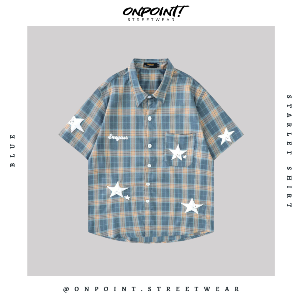 Starlet Shirt - kemeja denim pria kemeja jeans wanita oversize gaya korea sablon premium jumbo hem p