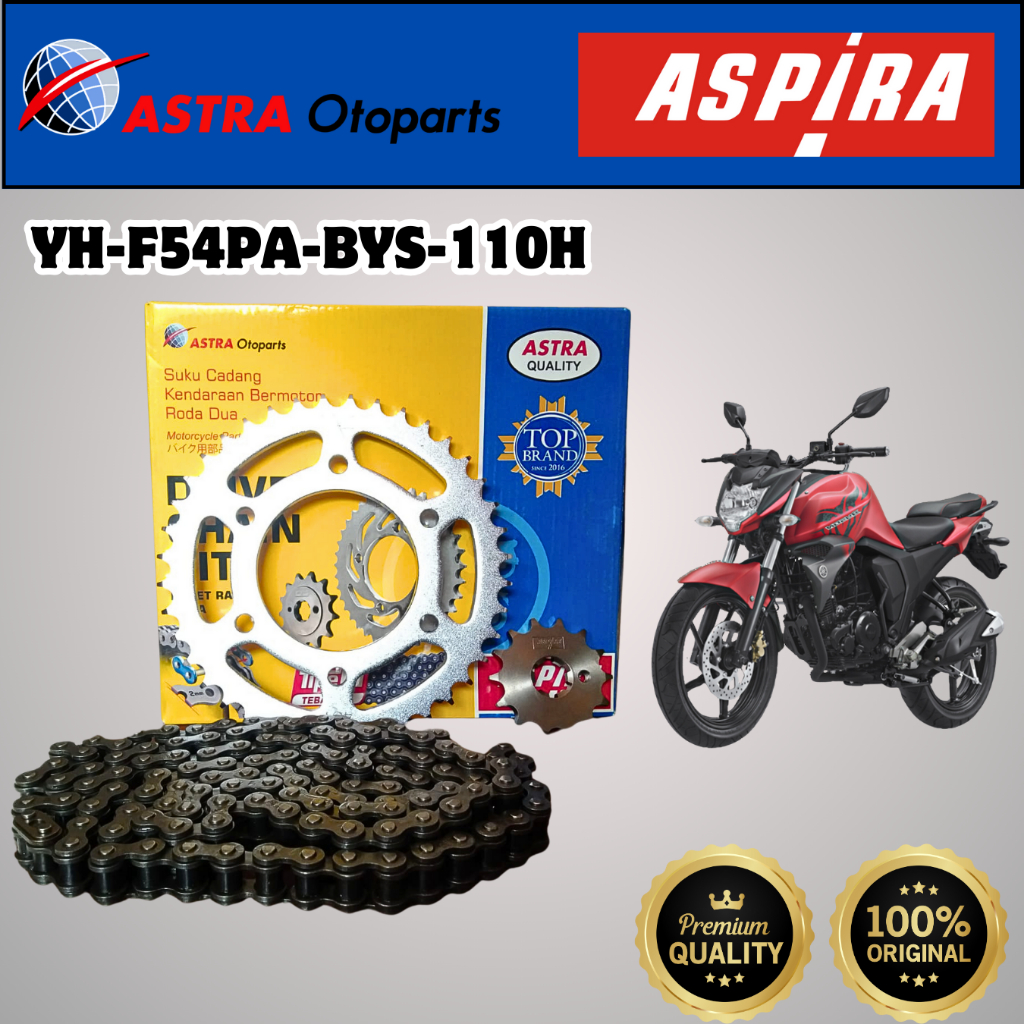 Gir Set , Gear Set Depan dan Belakang Plus Rantai Motor Yamaha Byson Aspira ORI 1 Set ( BYS-110H )