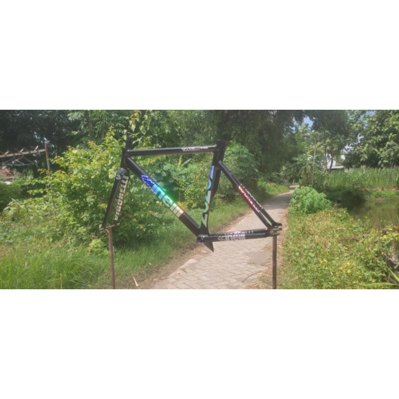frameset cinelli shark hitam custom steell