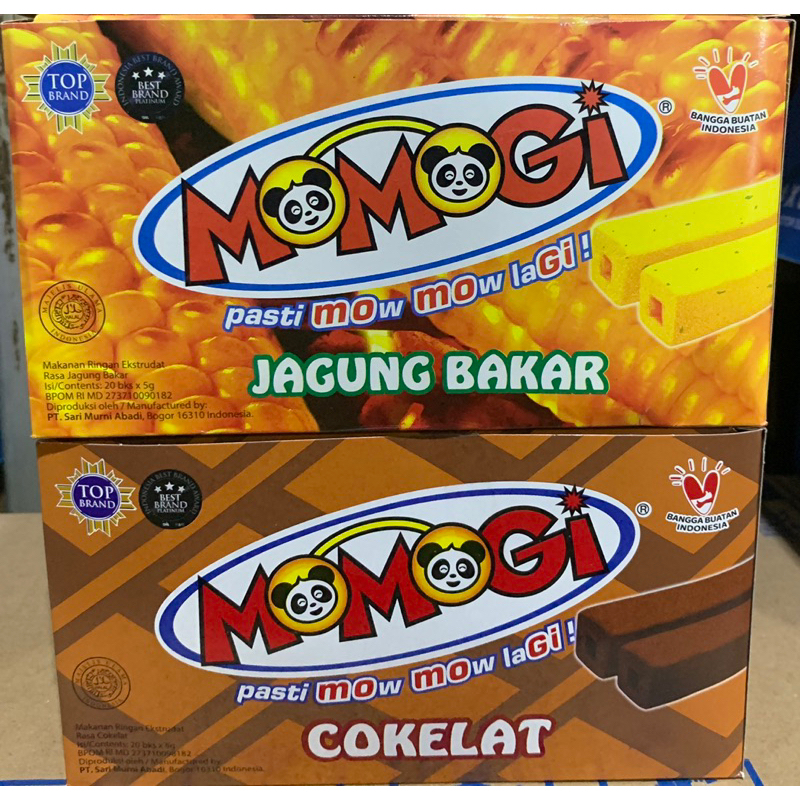 

MOMOGI BOX ECER Rp 500 ISI ( 20 BUNGKUS X 5 GRAM ) JAGUNG BAKAR, COKELAT, - WAFER MOMOGI ECER RP.500 ALL VARIAN