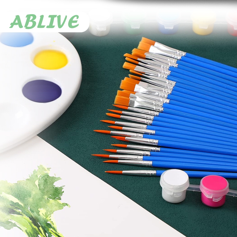 

Isi 50 Kuas Lukis Cat Air Cat Set / Minyak Lukis Acrylic / Brush Kuas Cat Air Untuk Anak