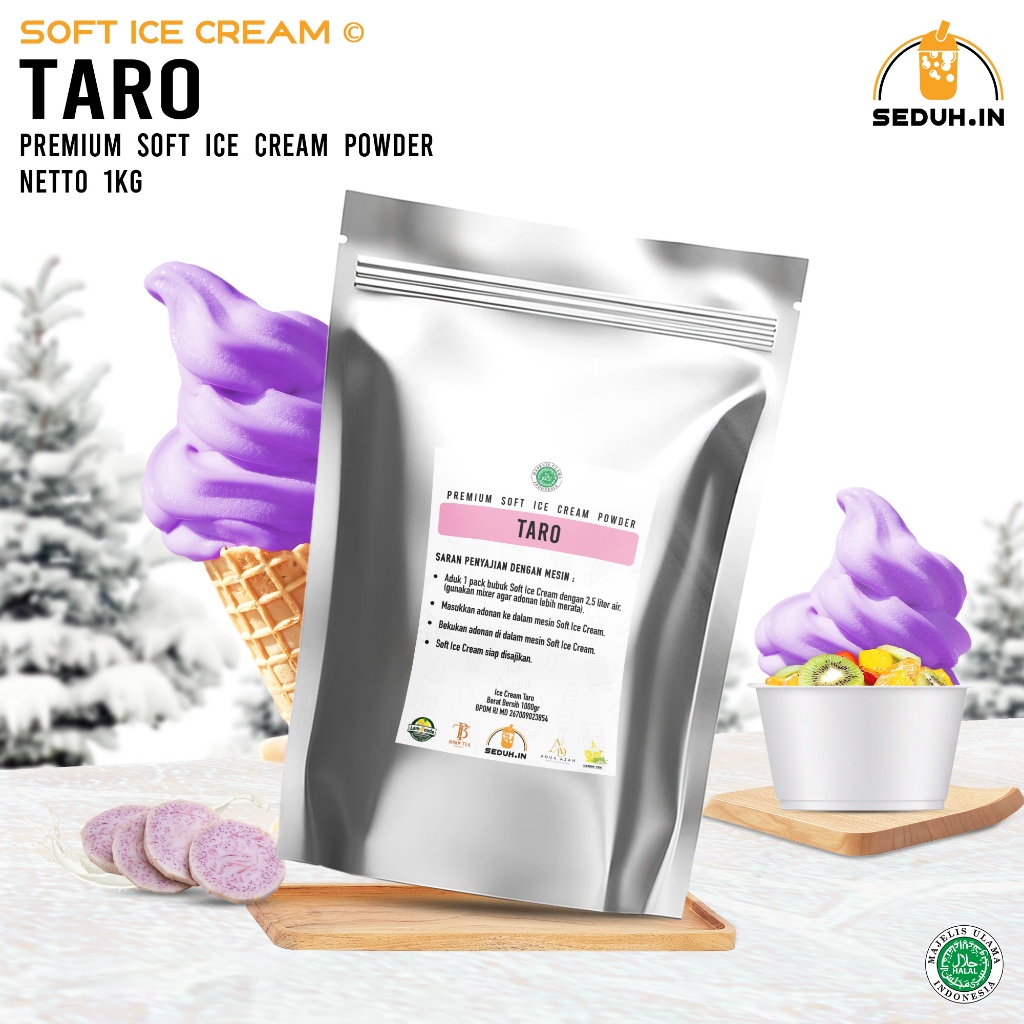 

SEDUHIN -OFFICIAL - iCE CREAM TARO 1KG / BUBUK ICE CREAM PREMIUM 88