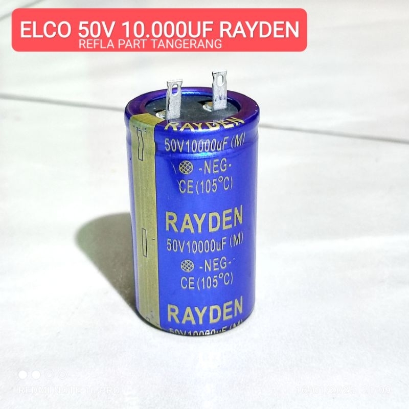 KAPASITOR ELCO 50V 10000UF RAYDEN ELCO PSU