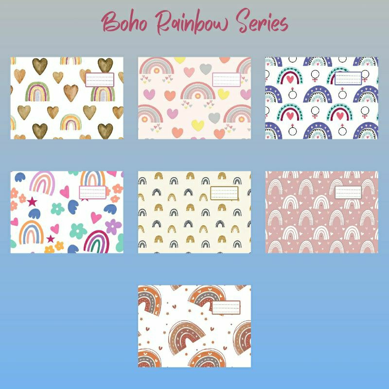 

(5 pcs) SAMPUL BUKU | SAMPUL BUKU AESTHETIC | SAMPUL S*DU B*GBOSS | SAMPUL BUKU MOTIF | BOHO RAINBOW SERIES