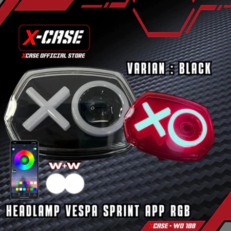 LAMPU DEPAN VESPA SPRINT 3V V IGET MODEL XO RGB HEADLAMP VESPA SPRINT 3V V IGET MODEL XO RGB CONNECT