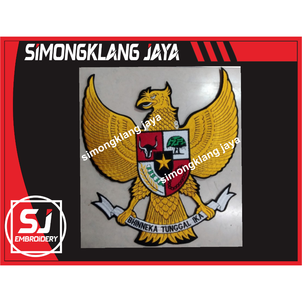 Emblem bordir log garuda besar