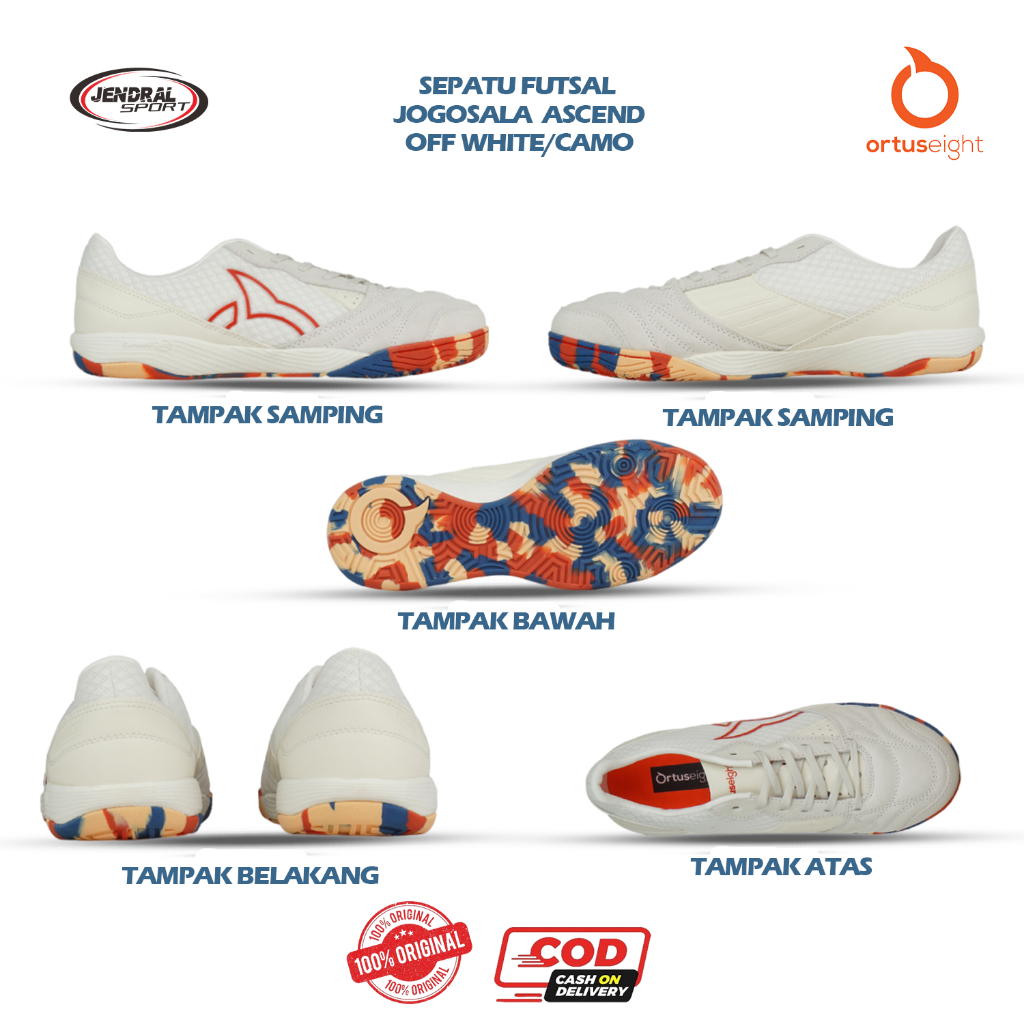 SEPATU FUTSAL OURTUSEIGHT TERBARU JOGOSALA ASCEND OFF WHITE/CAMO