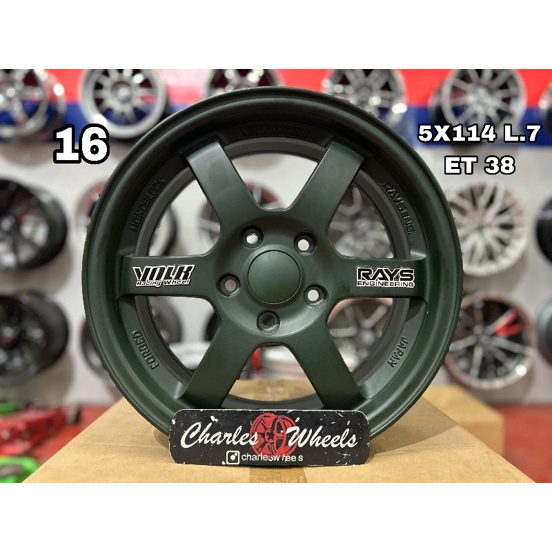VELG TE37 RING 16 HIJAU ARMY JF LUXURY