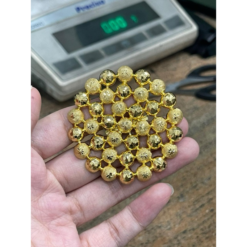 cincin bola bola kerawang jumbo uk 15 adjust emas asli kadar 700