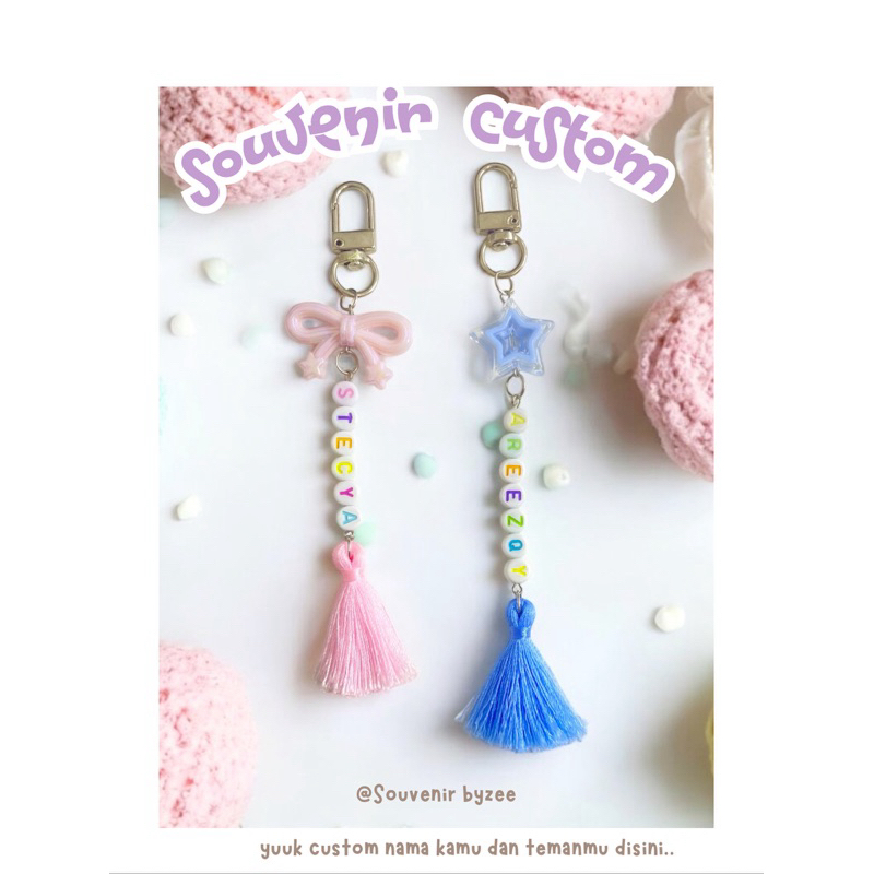 gantungan kunci nama | gantungan kunci custom nama | gantungan tas sekolah anak | souvenir ulang tah