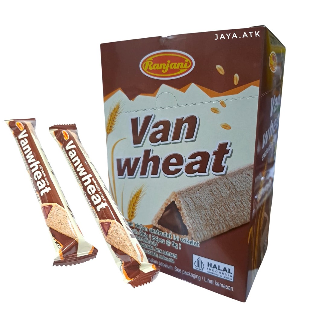 

WAFER GANDUM ISI COKELAT VAN WHEAT EKSTRUDAT ISI COKLAT RANJANI 24 PCS X 9 GR