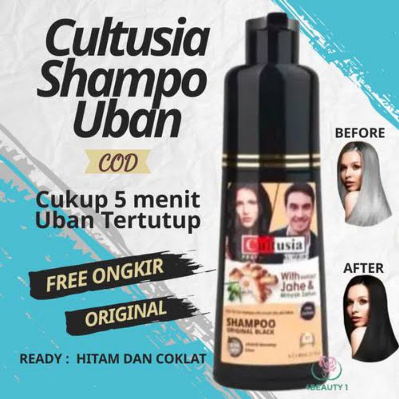 (Original)Penghilang Uban CULTUSIA SHAMPOO HITAM BLACK & BROWN ORIGINAL 160ml  Menghitamkan Uban Ala